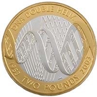 UKDNASP 2003 DNA Double Helix £2 Silver Proof Thumbnail