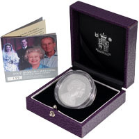 UKDWPT 2007 Diamond Wedding Anniversary Five Pound Crown Piedfort Platinum Proof Five Pound Coin Thumbnail