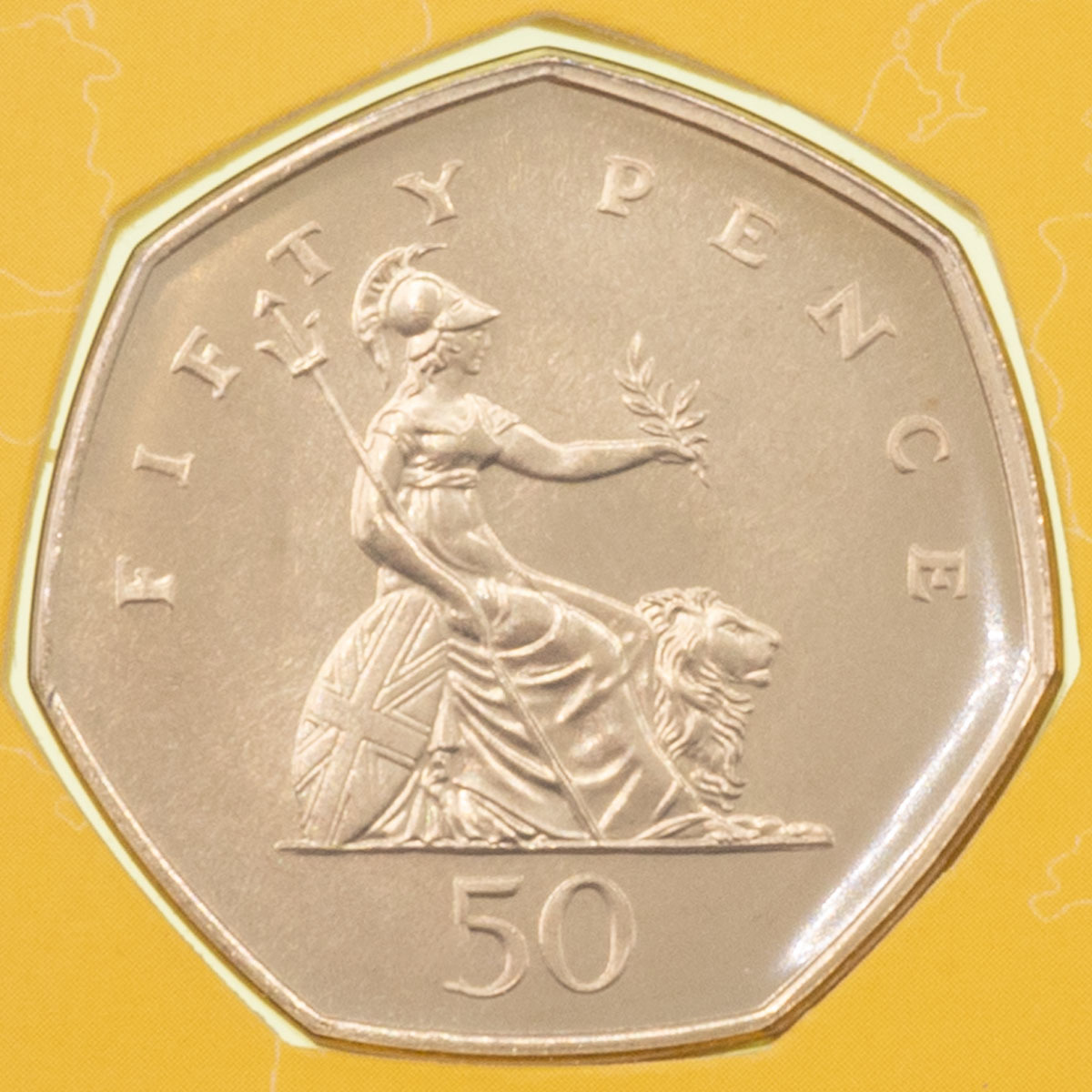 UKEBBU 1998 EEC European Economic Community Stars And Britannia Definitive 2 Coin Fifty Pence Brilliant Uncirculated Set In Folder Definitive Reverse