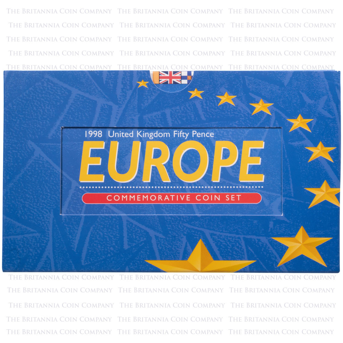 UKEBBU 1998 EEC European Economic Community Stars And Britannia Definitive 2 Coin Fifty Pence Brilliant Uncirculated Set In Folder