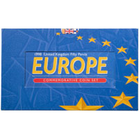 UKEBBU 1998 EEC European Economic Community Stars And Britannia Definitive 2 Coin Fifty Pence Brilliant Uncirculated Set In Folder Thumbnail