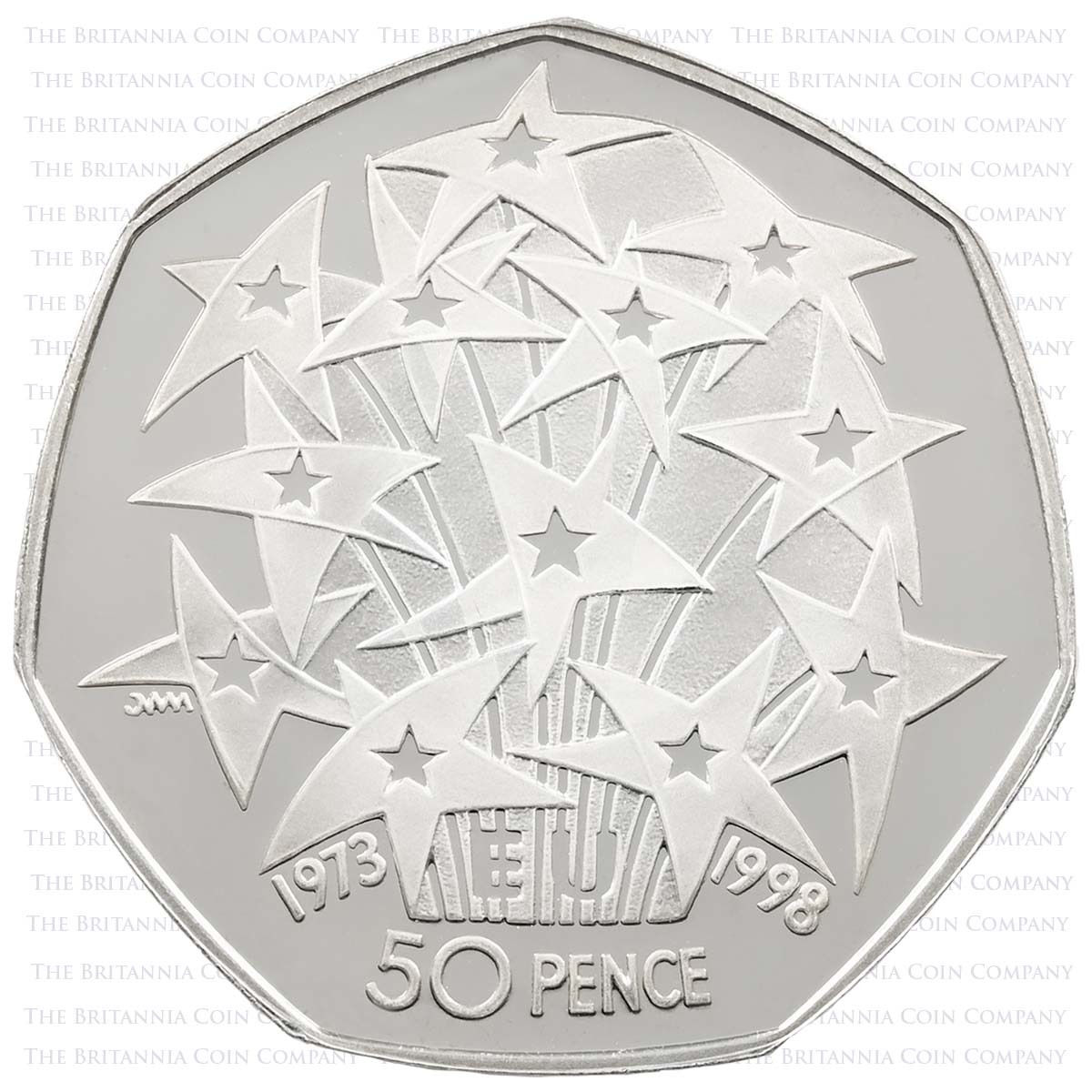 UKEUSP 1998 European Union 50p Silver Proof Reverse
