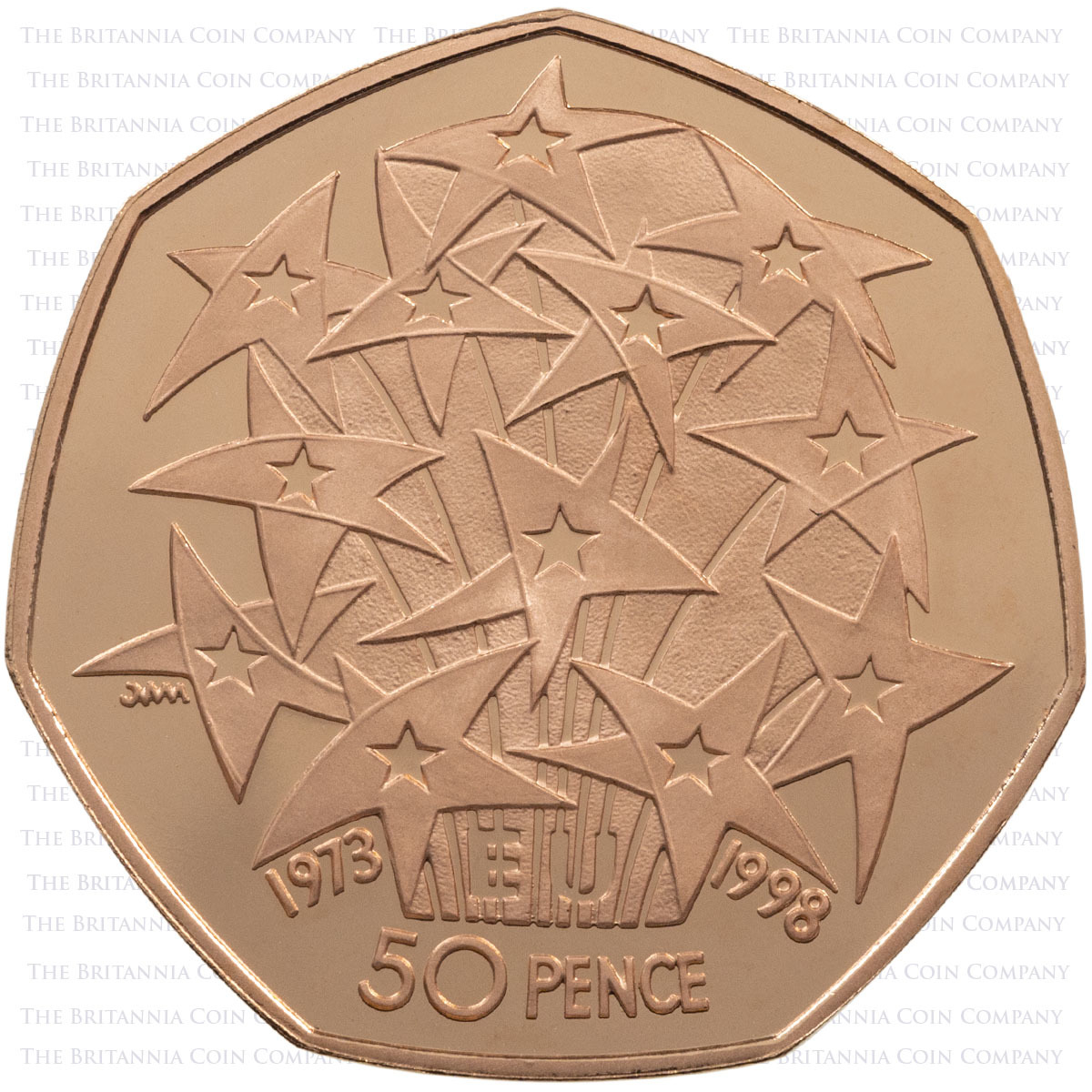 UKEUGP 1998 European Economic Community EEC Gold Proof Fifty Pence Coin Reverse