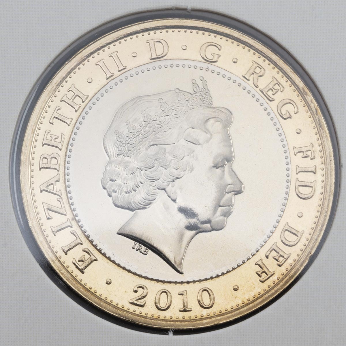 UKFNBUCC 2010 Florence Nightingale Two Pound Brilliant Uncirculated Carded Coin obverse