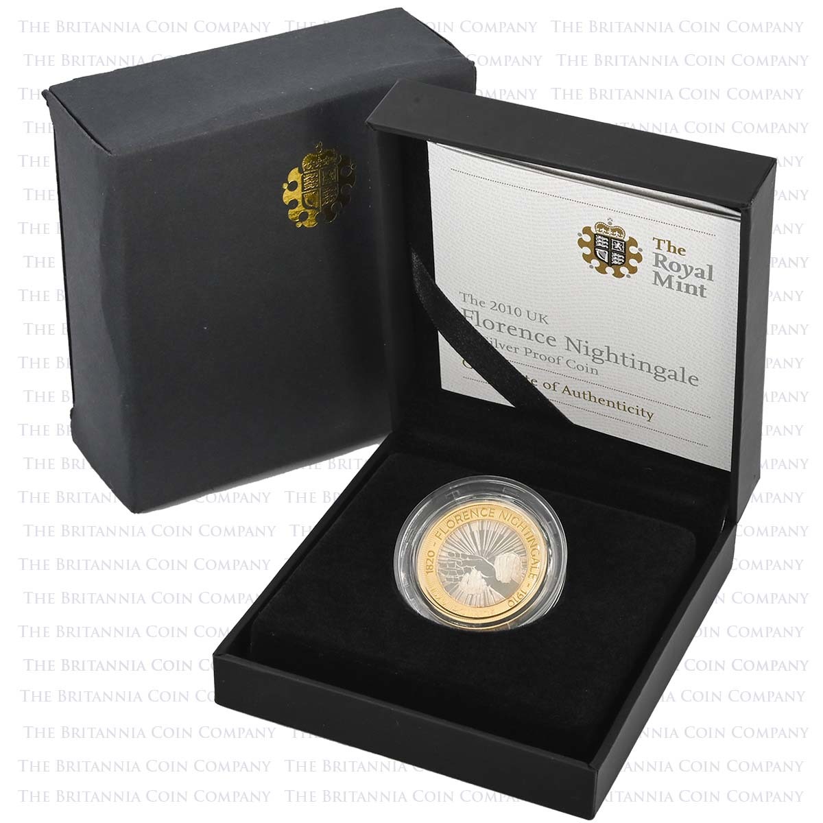 UKFNSP 2010 Death Of Florence Nightingale 100th Anniversary Two Pound Silver Proof Coin Boxed