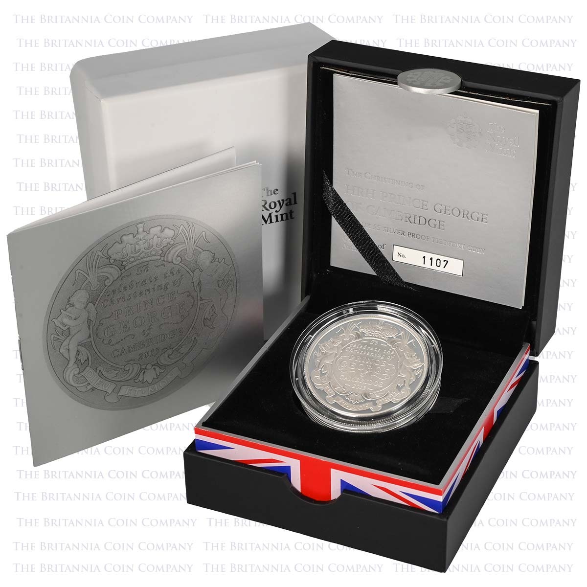UKGCPF 2013 Prince George Christening Five Pound Crown Piedfort Silver Proof Coin Boxed