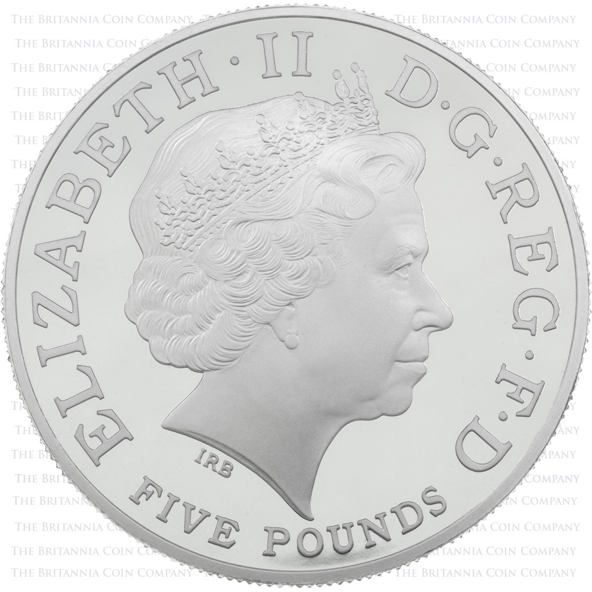 UKGCPT 2013 Prince George Christening Five Pound Crown Piedfort Platinum Proof Coin Obverse