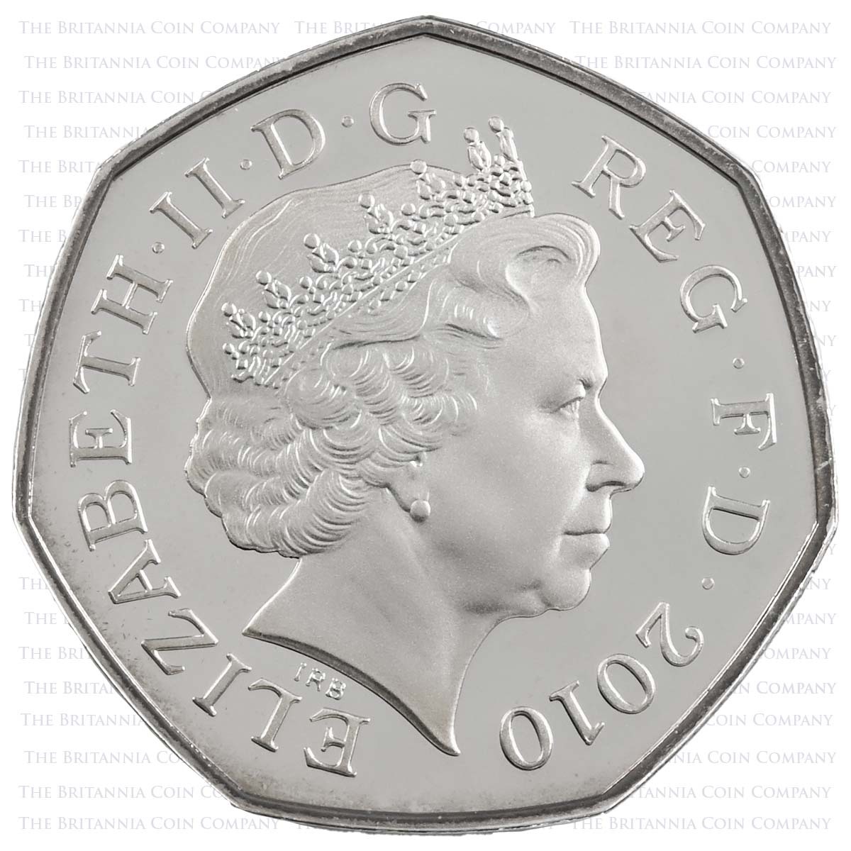 UKGGPF 2010 Girl Guides 50p Piedfort Silver Proof Obverse