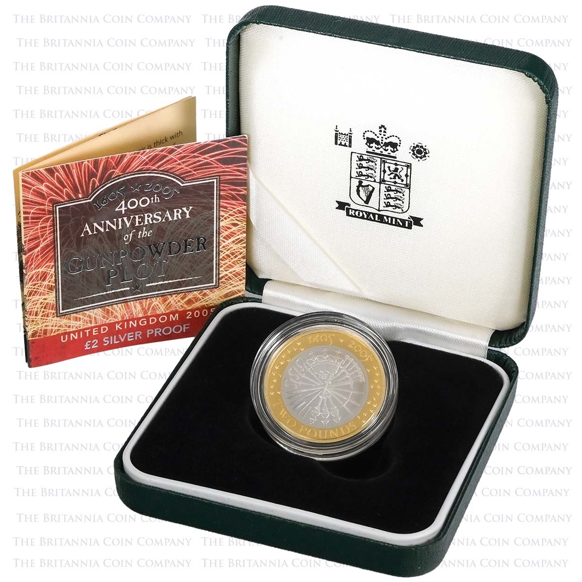 UKGPSP 2005 Gunpowder Plot Guy Fawkes Two Pound Silver Proof Coin Boxed