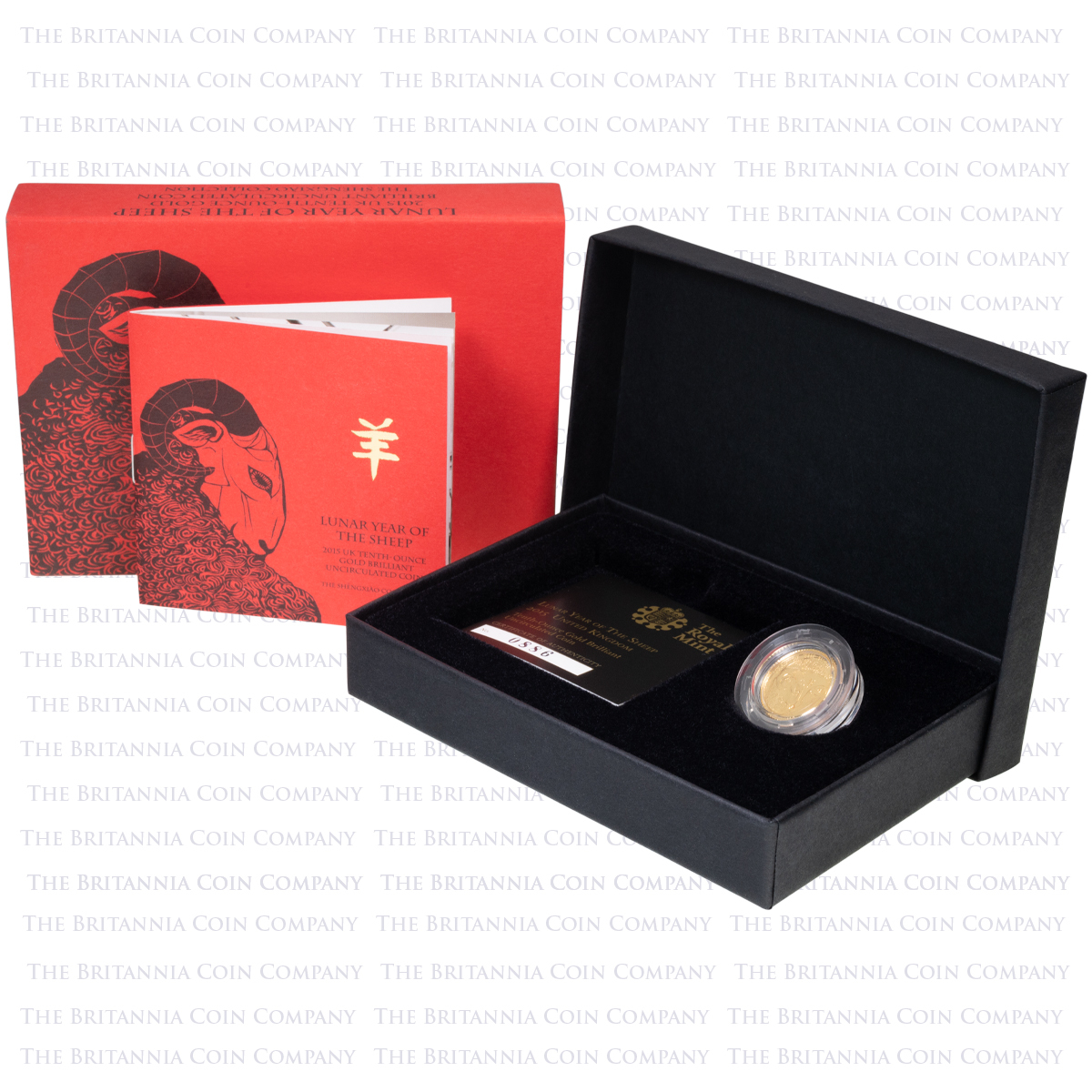 UKH15GT 2015 Lunar Year Of The Sheep Tenth Ounce Gold Brilliant Uncirculated Coin Boxed