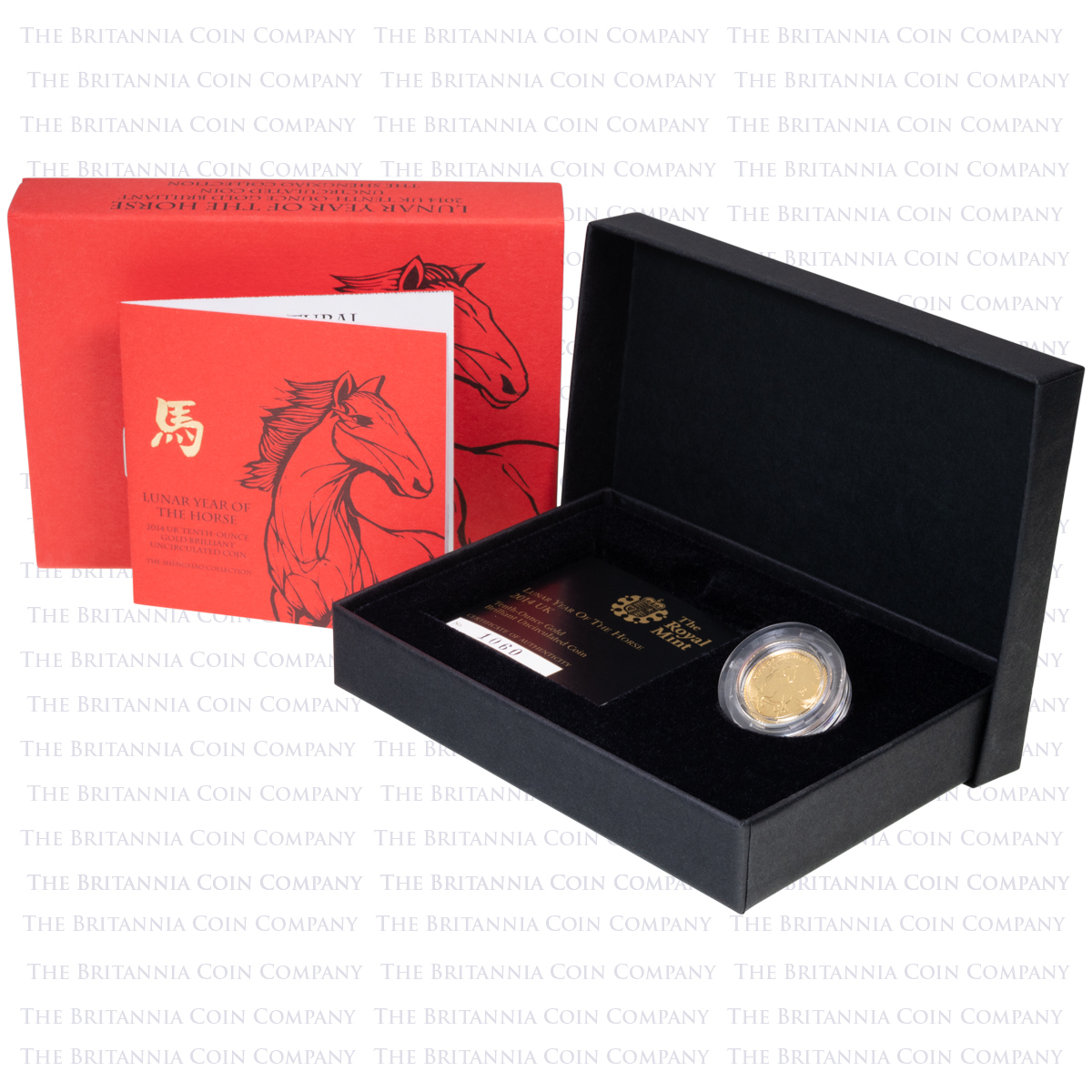 UKH14GT 2014 Lunar Year Of The Horse Tenth Ounce Gold Brilliant Uncirculated Coin Boxed