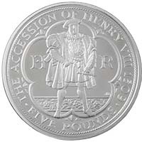 UKH8PF 2009 Henry VIII £5 Crown Piedfort Silver Proof Thumbnail