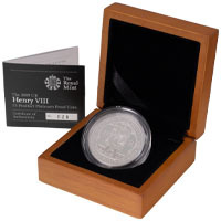 2009 Henry VIII Accession 500th Anniversary Five Pound Crown Piedfort Platinum Proof Coin Thumbnail