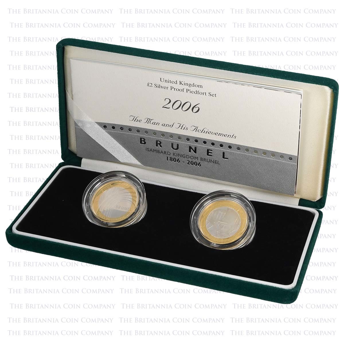 UKIB2PF 2006 Isambard Kingdom Brunel £2 Set Piedfort Silver Proof Boxed