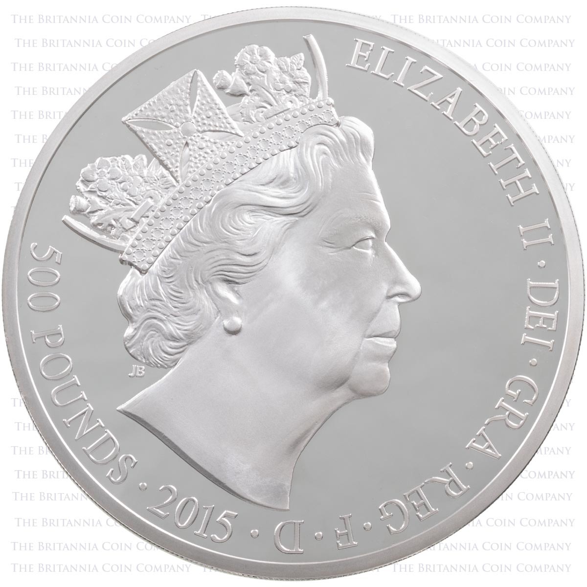 UKLRMGK 2015 Longest Reigning Monarch One Kilogram Silver Proof Coin Obverse