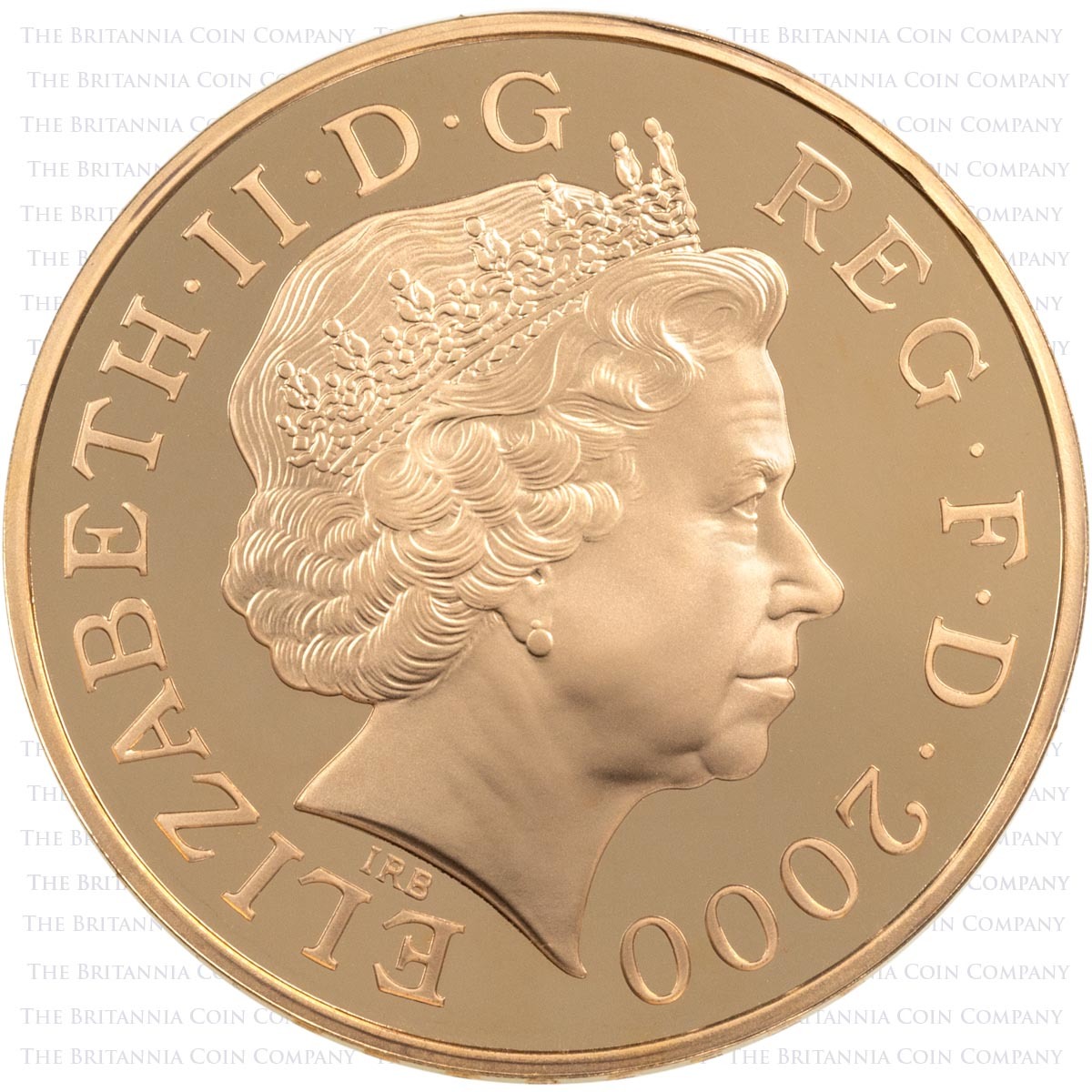2000 Millennium Five Pound Crown Gold Proof Coin Obverse