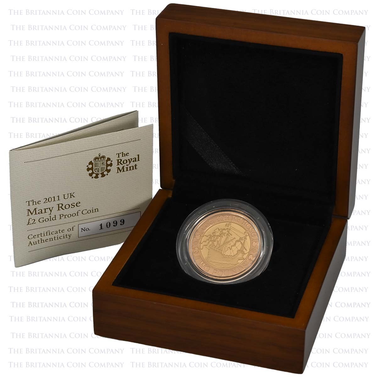 UKMRGP 2011 Mary Rose Two Pound Gold Proof Coin Boxed