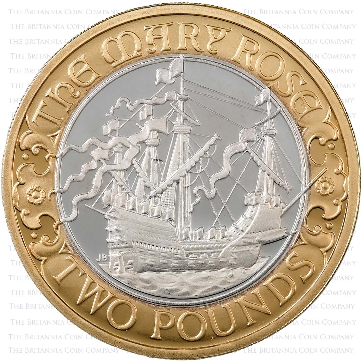 UKMRPF 2011 Mary Rose Two Pound Piedfort Silver Proof Coin Reverse
