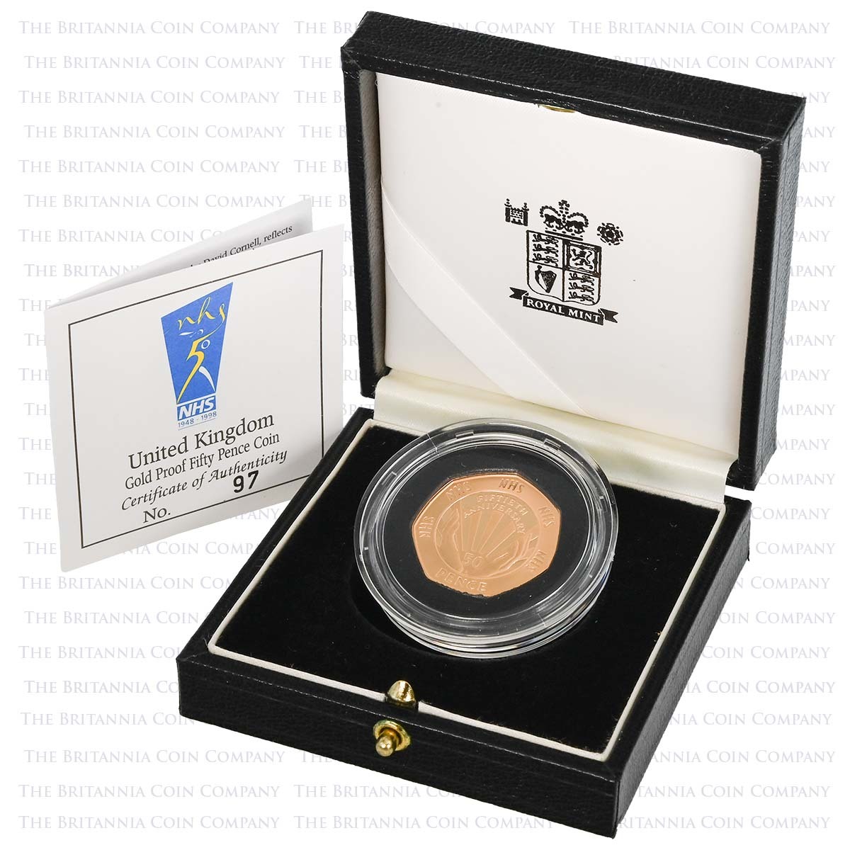 UKNHSGP 1998 NHS 50p Gold Proof Boxed