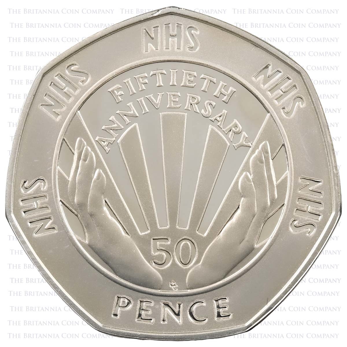 UKNHSPF 1998 NHS 50p Piedfort Silver Proof Reverse
