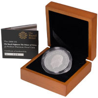 UKPC60PT 2008 Charles Prince Of Wales 60th Birthday Five Pound Crown Piedfort Platinum Proof Coin Thumbnail