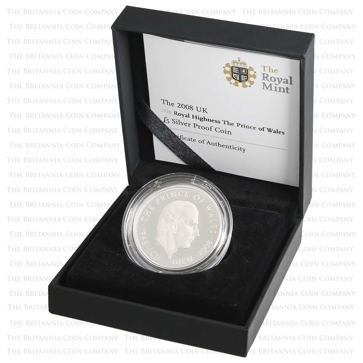 UKPC80SP 2008 Charles Prince Of Wales 60th Birthday £5 Crown Silver Proof Boxed