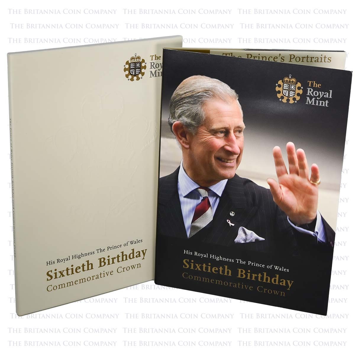 2008 Prince Charles 60th Birthday £5 Crown BU in Folder Packaging