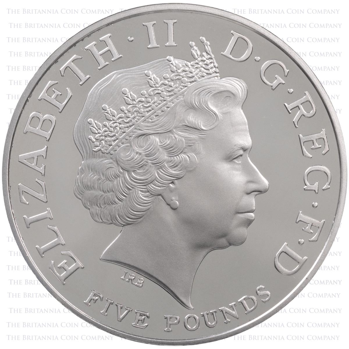 UKQEPT 2008 Queen Elizabeth I Five Pound Crown Piedfort Platinum Proof Coin Obverse