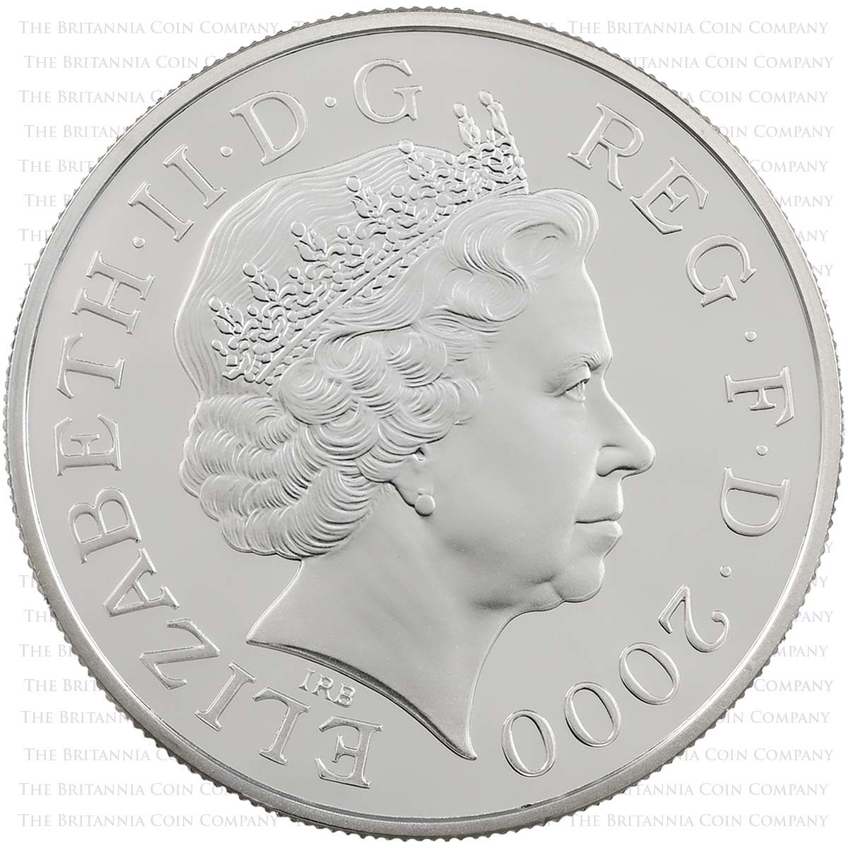 UKQMPF 2000 Queen Mother 100th Birthday £5 Crown Piedfort Silver Proof Obverse