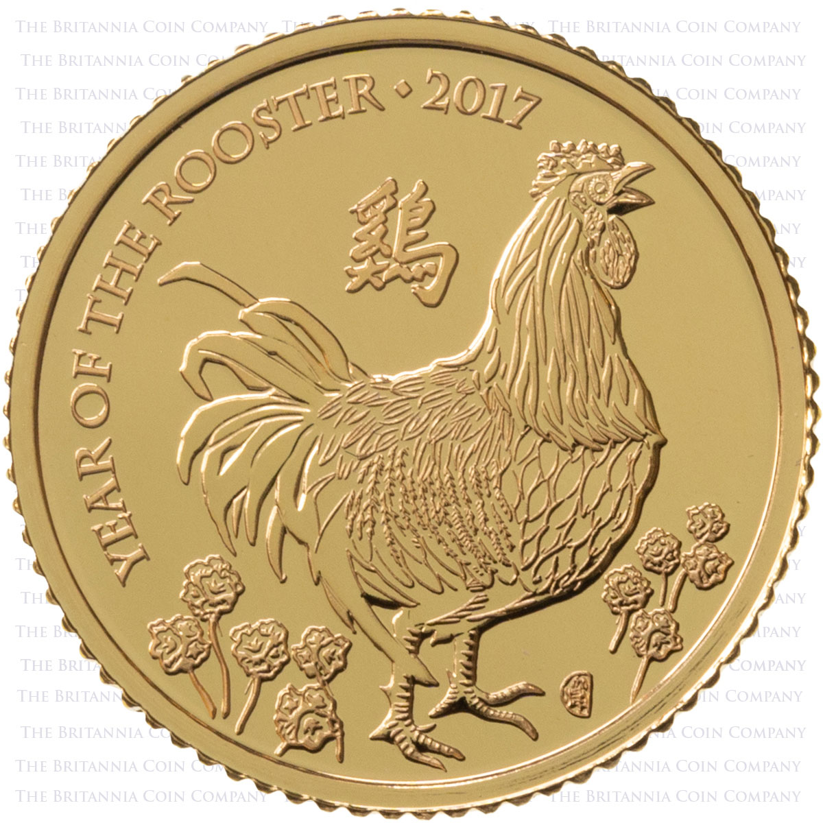 UKR17GT 2017 Lunar Year Of The Rooster Tenth Ounce Gold Brilliant Uncirculated Coin Reverse