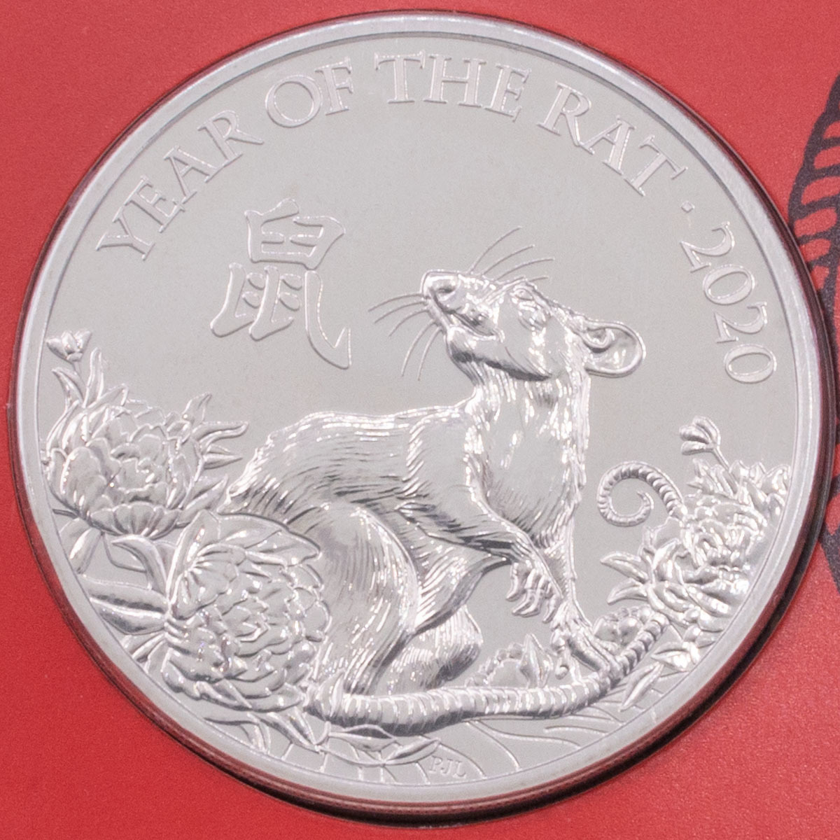 UKR20BU 2020 Lunar Year Of The Rat Five Pound Brilliant Uncirculated Coin In Folder Reverse
