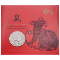 UKR20BU 2020 Lunar Year Of The Rat Five Pound Brilliant Uncirculated Coin In Folder Thumbnail