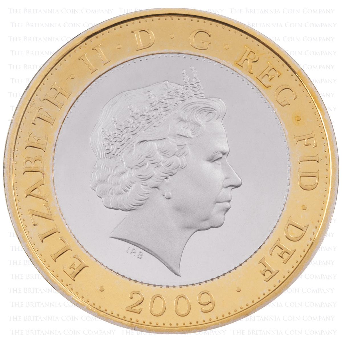 UKREBCPF 2009 Robert Burns Two Pound Piedfort Silver Proof Coin obverse