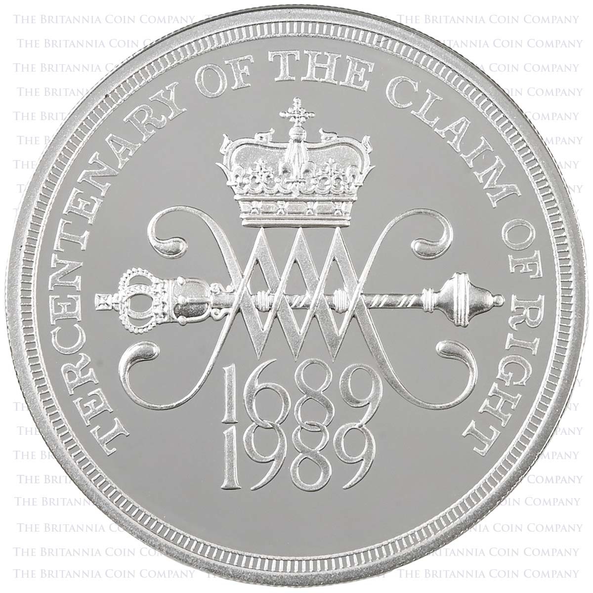 1989 Claim Of Right And Bill Of Rights £2 Set Silver Proof Claim Reverse