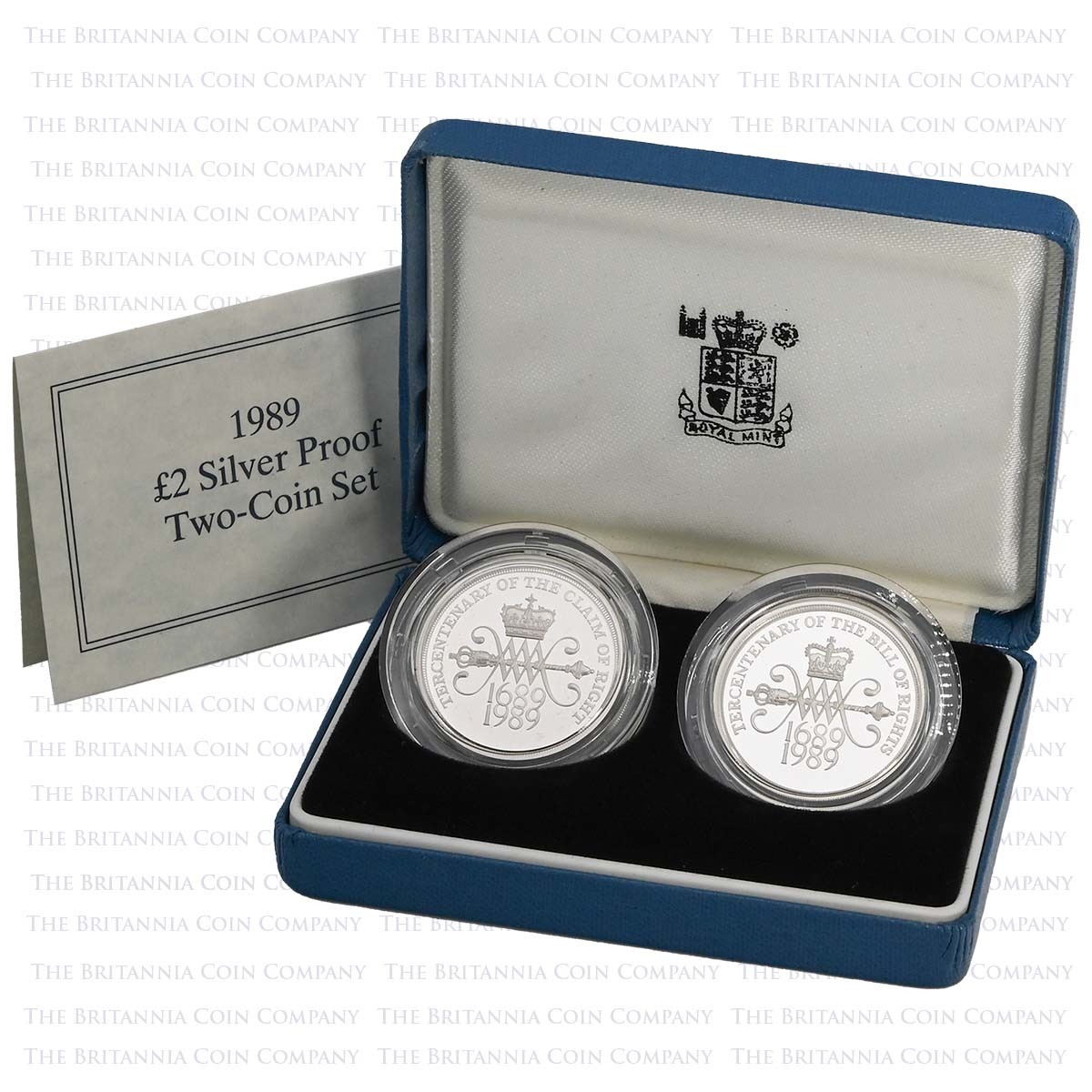 UKRI2SP 1989 Claim and Bill of Rights £2 Set Silver Proof Boxed