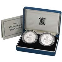 UKRI2SP 1989 Claim and Bill of Rights £2 Set Silver Proof Thumbnail