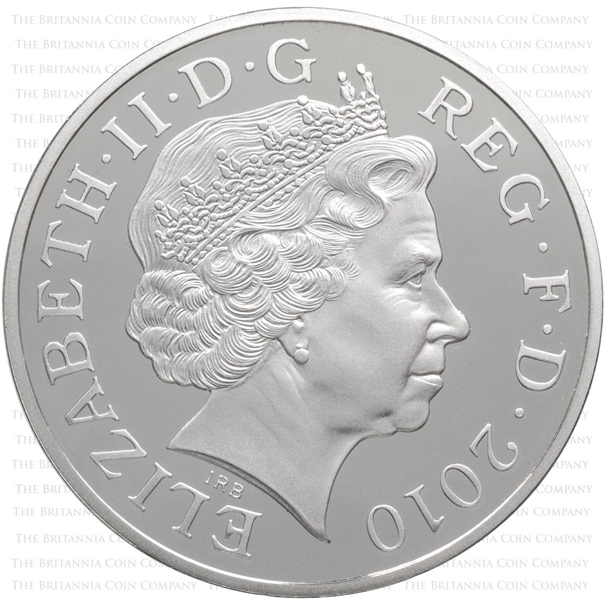 UKRMPF 2010 Restoration Of The Monarchy 1660 Five Pound Crown Piedfort Silver Proof Coin Obverse