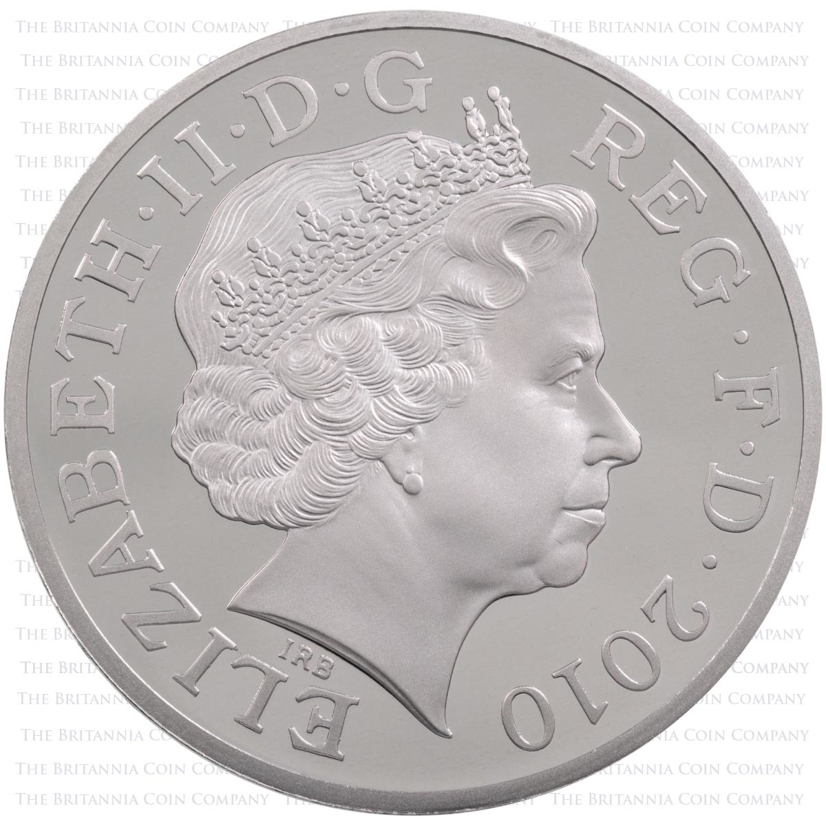 UKRMPP 2010 Restoration Of The Monarchy Five Pound Crown Piedfort Platinum Proof Coin Obverse