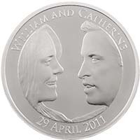 UKRWPF 2011 Royal Wedding Will and Kate £5 Crown Piedfort Silver Proof Thumbnail