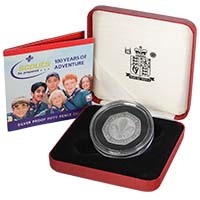 UKSCMSP 2007 Scouts 100th Anniversary 50p Silver Proof Thumbnail
