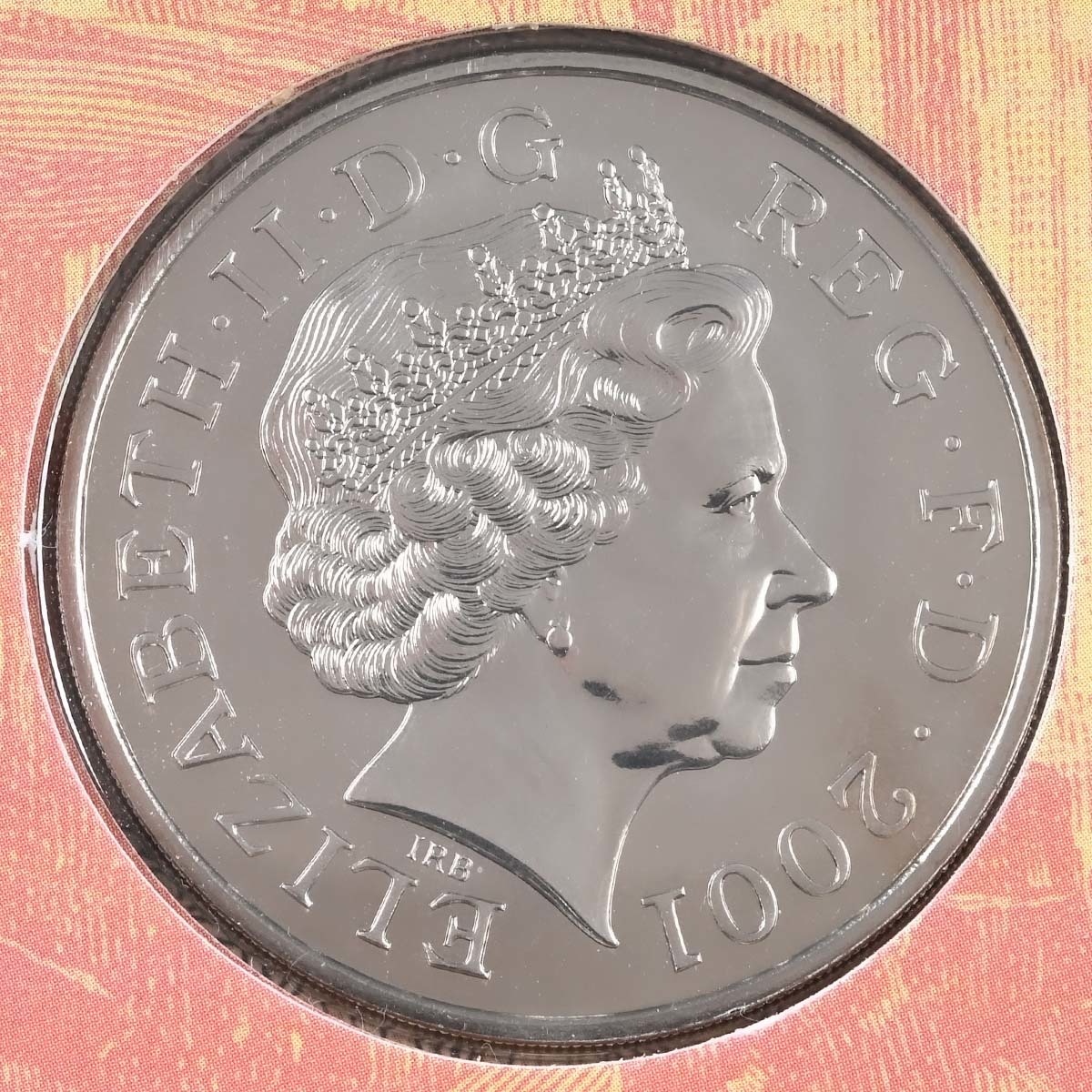 UKVESPBU 2001 Queen Victoria £5 Crown BU in Folder Obverse