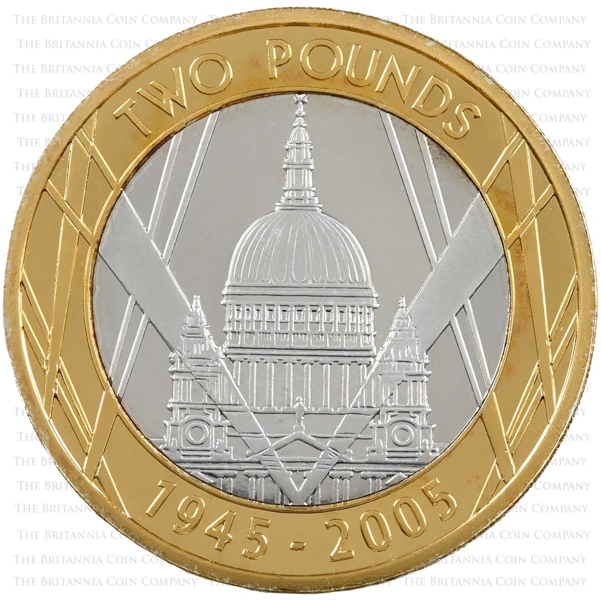 UKWW2PF 2005 St Paul's Cathedral End Of The First World War Two Pound Piedfort Silver Proof Coin Reverse