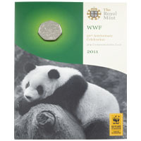UKWWFBU 2011 World Wildlife Fund Fifty Pence Brilliant Uncirculated Coin In Folder Thumbnail