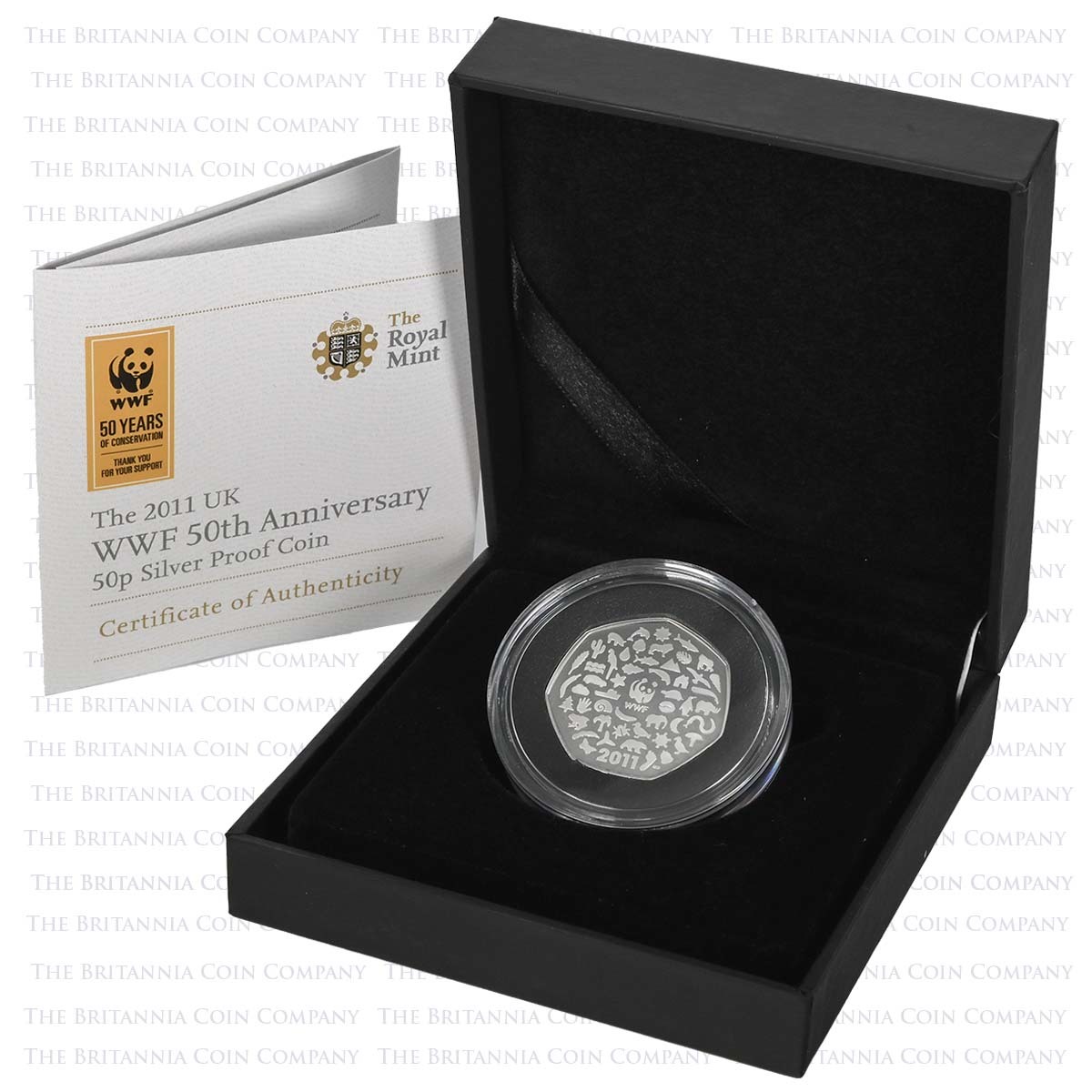 UKWWFSP 2011 WWF World Wildlife Fund 50p Silver Proof Boxed