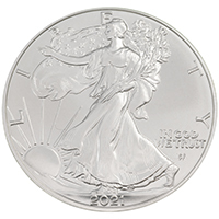 Thumbnail of the US21AESN 2021 American Eagle New Reverse One Ounce Silver United States Bullion Coin