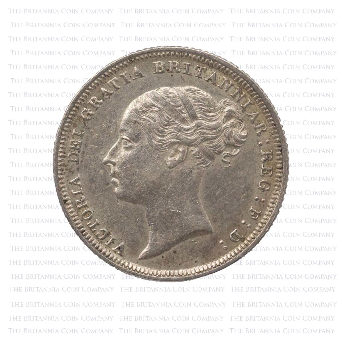 1885 Victoria Sixpence A5 Young Head Obverse