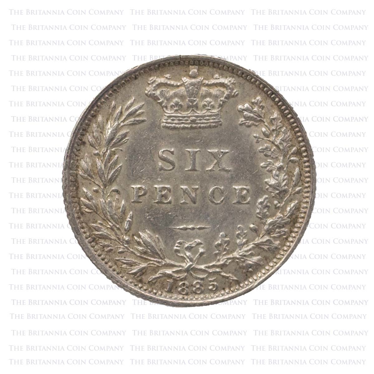 1885 Victoria Sixpence A5 Young Head Reverse