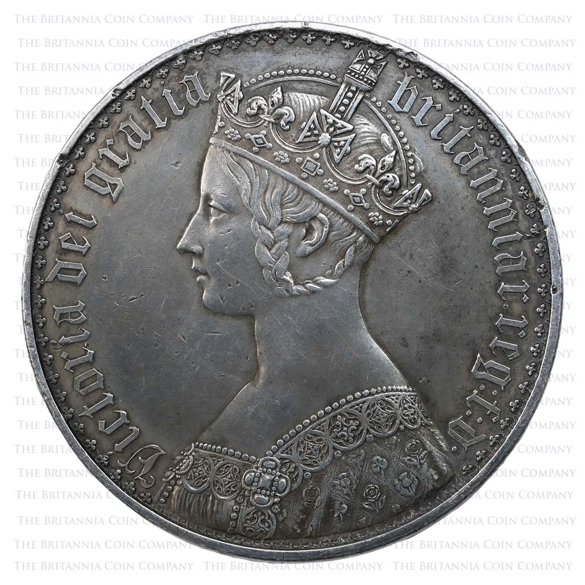 1847 Queen Victoria Gothic Crown Plain Edge Proof N/N Obverse