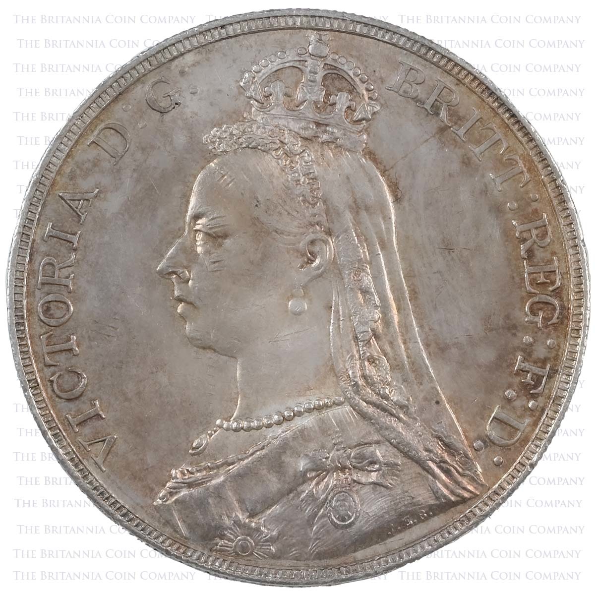 1889 Victoria Crown Dies 1+C Mint State Obverse