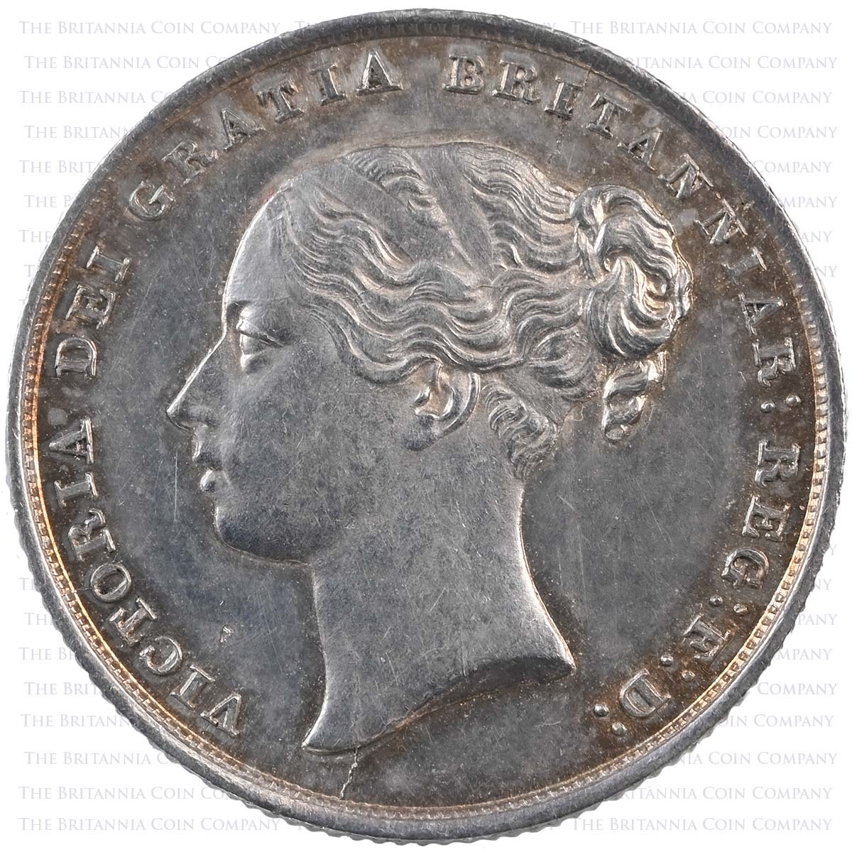 1844 Victoria Shilling A3 Young Head Obverse